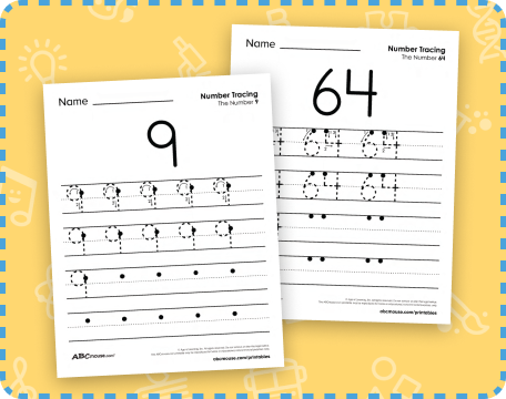 Free printable number tracing worksheets from ABCmouse.com. 