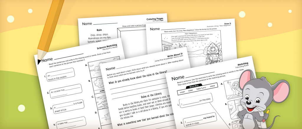 Reading Comprehension Worksheets for Kindergarten and Up