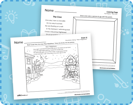 Free Printable Reading Comprehension Worksheets 1st Grade and 2nd Grade: Read and Draw.