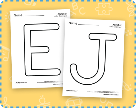 Free printable ABCmouse upper case letter preschool alphabet coloring sheets. 