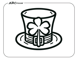 Free ABCmouse printable coloring page of St. Patrick's Day leprechaun's hat. 