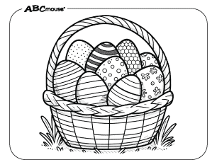 Free printable Easter basket coloring page from ABCmouse.com 