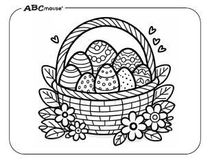 Free printable Easter basket coloring page from ABCmouse.com 