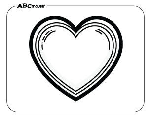 Free printable Valentines Day coloring page heart with thick lines. 