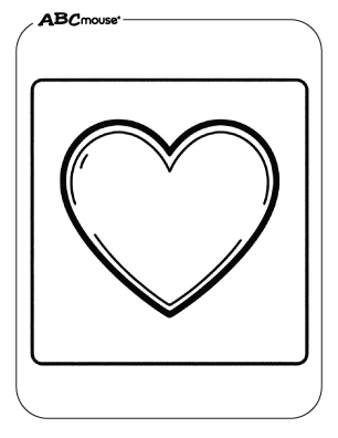 Free printable Valentines Day coloring page heart in a box.