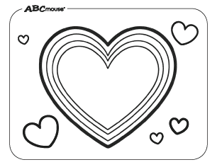 Free printable Valentines Day coloring page heart outlines. 