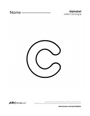 Free printable lower case letter C worksheet from ABCmouse.com. 