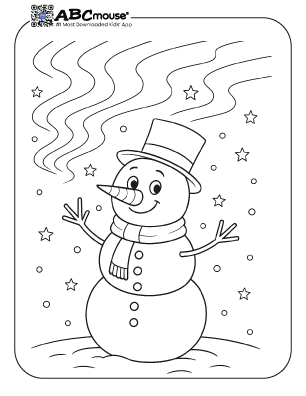 Free printable snowman under northern lights coloring page. 
