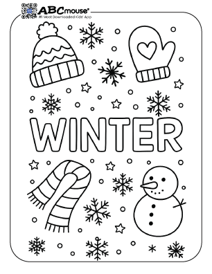 Free printable winter coloring page for kids from ABCmouse.com. 
