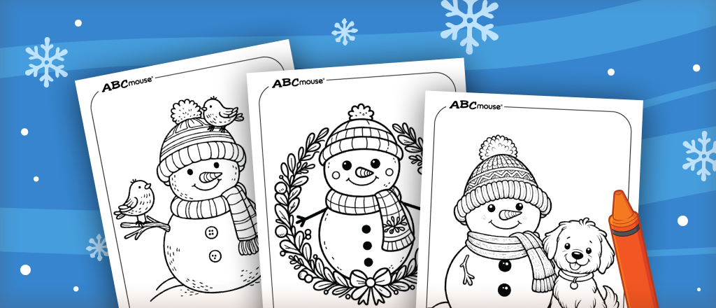 Free printable snowman coloring pages for kids from ABCmouse.com. 