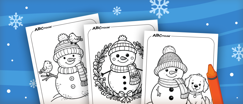 Free printable snowman coloring pages from ABCmouse.com. 