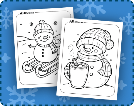 Free printable snowman coloring pages from ABCmouse.com. 
