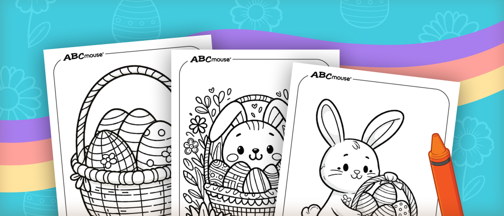 Free printable Easter basket coloring pages from ABCmouse.com 