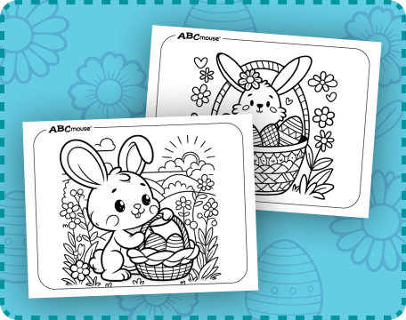 Free printable Happy Easter basket coloring page from ABCmouse.com. 