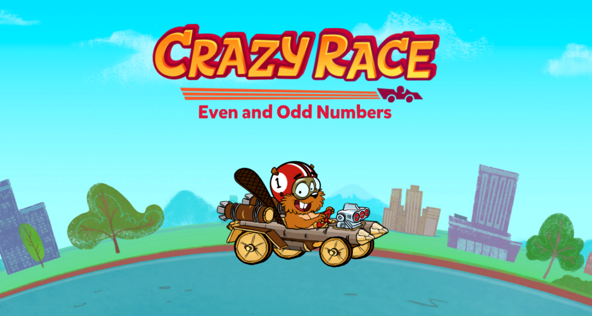 ABCmouse math game 'Crazy Race' even and odd numbers. 