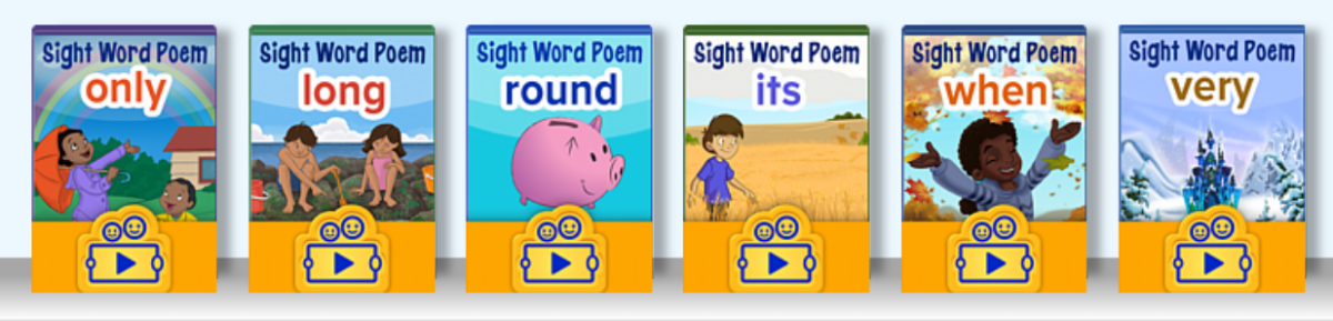 Sight word books on the ABCmouse.com app. 