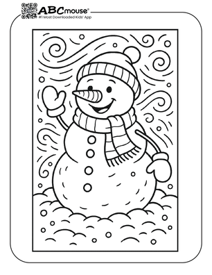 Free printable snowman swirls coloring page. 