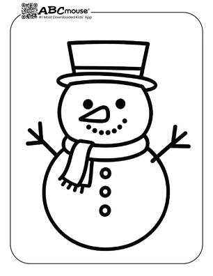 Free printable snowman coloring page. 