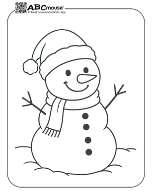 Free printable snowman coloring page. 