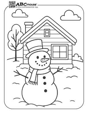 Free printable snowman coloring page. 