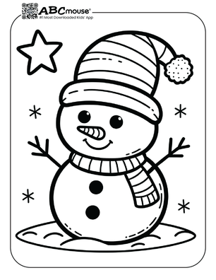Free printable snowman coloring page. 