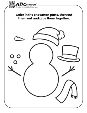 Free printable snowman blank template coloring page. 