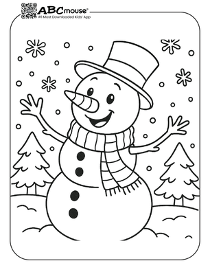 Free printable snowman coloring page. 