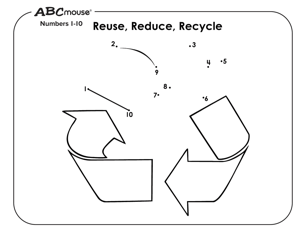 Reuse, reduce, recycle, free printable earth day coloring page. 