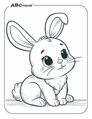 Free printable Easter bunny curious coloring page from ABCmouse.com. 