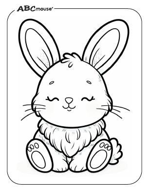 Free printable Easter bunny coloring page from ABCmouse.com. 