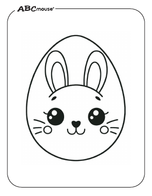 Free printable coloring page of an Easter Egg with a bunny face from ABCmouse.com. 