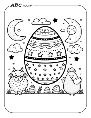 Free printable coloring page of an Easter Egg from ABCmouse.com. 