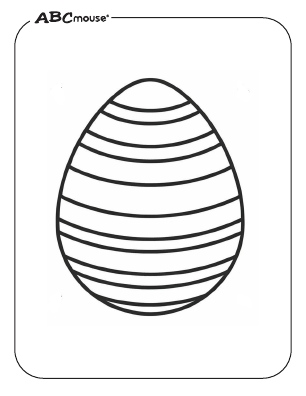 Free printable coloring page of an Easter Egg with stripes from ABCmouse.com. 