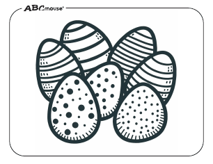 Free printable coloring page of an Easter Eggs from ABCmouse.com. 