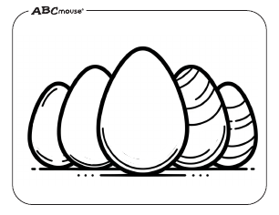 Free printable coloring page of an plain Easter Eggs from ABCmouse.com. 