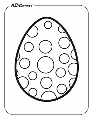 Free printable coloring page of an Easter Egg with polka dots from ABCmouse.com. 