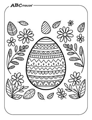Free printable coloring page of a fancy Easter Egg from ABCmouse.com. 