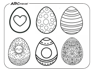 Free printable coloring page of a Easter Eggs from ABCmouse.com. 