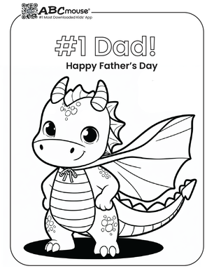 #1 Dad Happy Father's Day. Free printable coloring page from ABCmoues.com. 