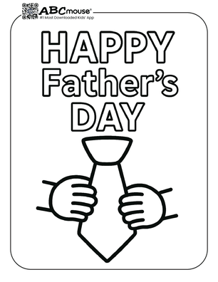 Happy Father's Day tie. Free printable coloring page from ABCmoues.com. 