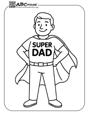 Super dad Father's Day. Free printable coloring page from ABCmoues.com. 