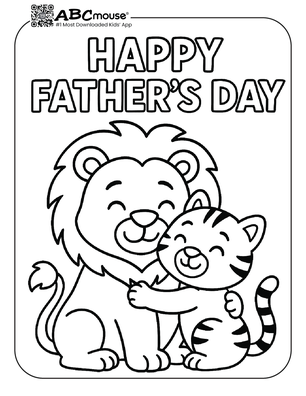 Happy Father's Day free printable coloring page from ABCmoues.com. 