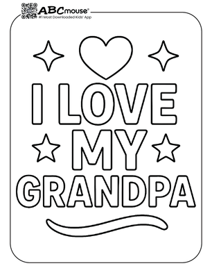 I love my grandpa, Happy Father's Day free printable coloring page from ABCmoues.com. 