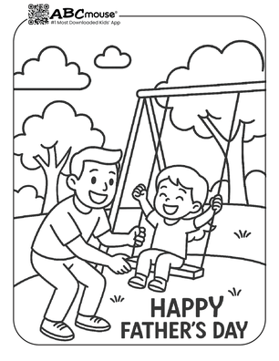 Happy Father's Day free printable coloring page from ABCmoues.com. 