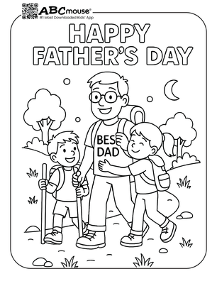 Happy Father's Day free printable coloring page from ABCmoues.com. 