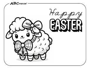 Free printable Happy Easter lamb coloring page from ABCmouse.com. 