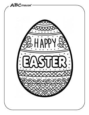 Free printable Happy Easter egg coloring page from ABCmouse.com. 