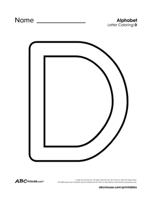 Free Upper Case Letter D Worksheet from ABCmouse.com. 