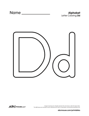 Free Big and Little Letter D Worksheet from ABCmouse.com 