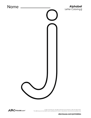 Free printable lower case letter J worksheet from ABCmouse.com. 
